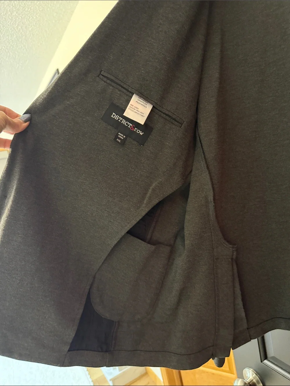 Men's Charcoal Knit Blazer - Casual Tailored Sport Coat